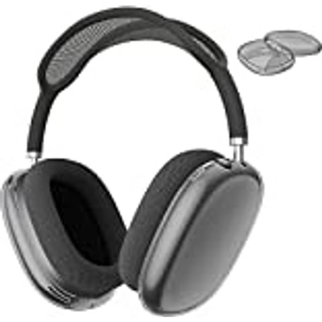 Fintie Fodral för AirPods Max Hörlurar, Mjukt TPU Klart Repskydd, Genomskinliga Tillbehör Hudskydd (Klar Svart)