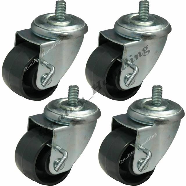 60mm Heavy duty castors - M10 thread bolt hole swivel 200kg - set of 4