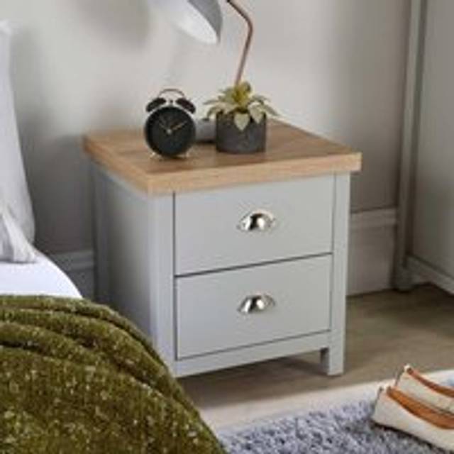 Bedside Cabinet 2 Drawer Lamp Side Table Night Stand Avon 36mm Top
