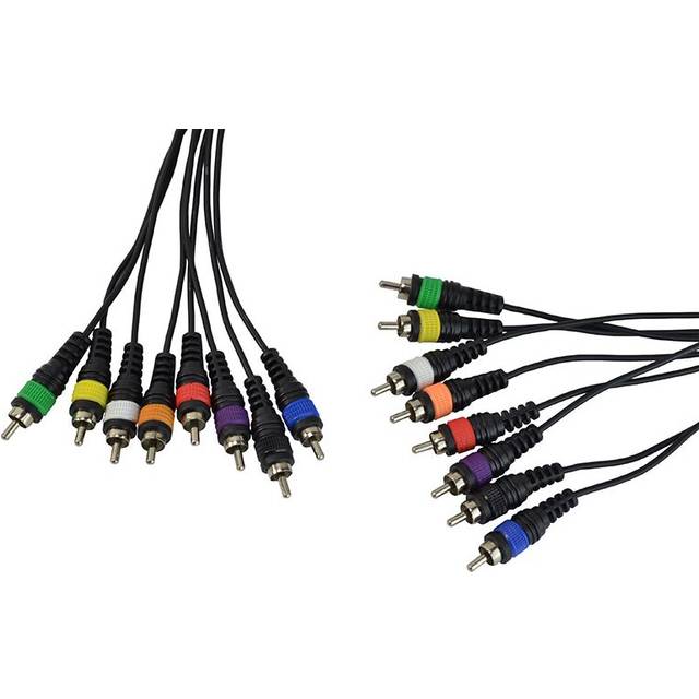 8 Way Cable Loom Phono RCA To Phono RCA  With Colour Idents- 3m Lead Length