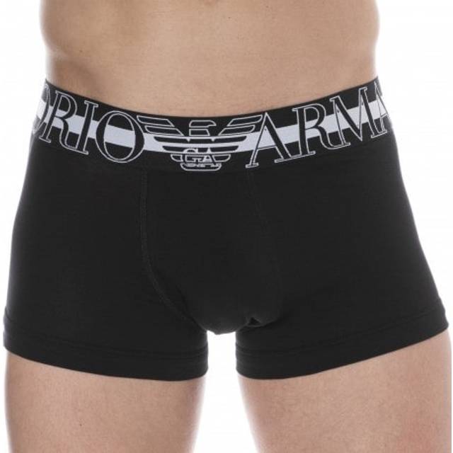 Emporio Armani Megalogo Cotton Boxer Briefs - Black