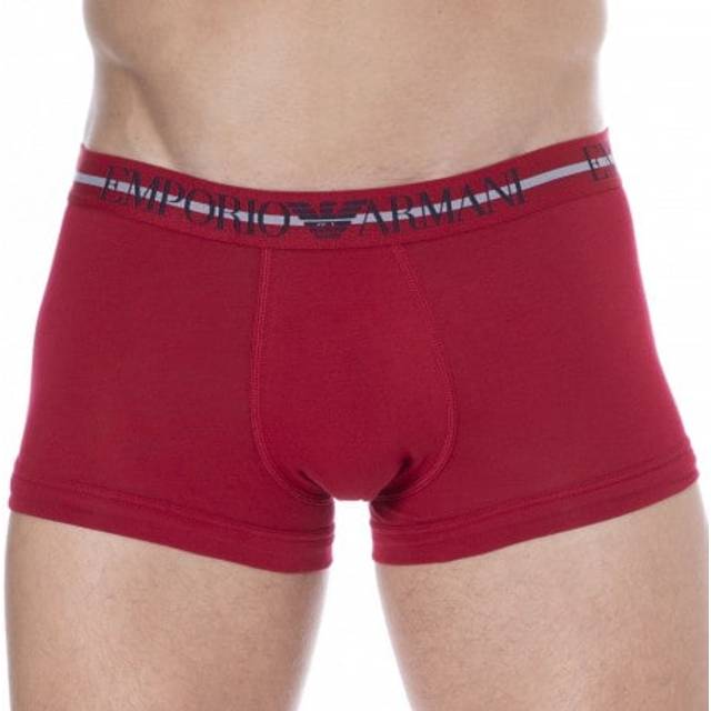 Emporio Armani Mixed Waistband Cotton Boxer Briefs - Red