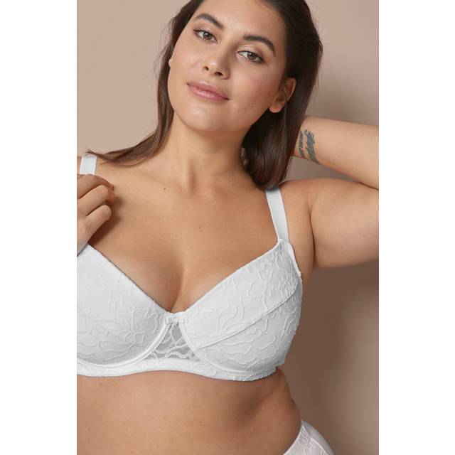Ellos Plus collection - Vadderad bygel-bh Brielle i spets - Vit