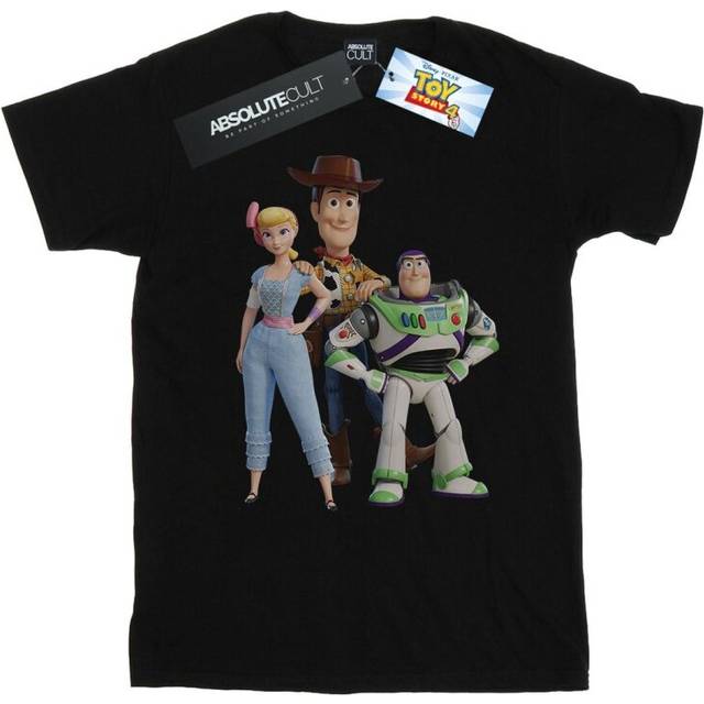 Toy Story 4 Woody Buzz and Bo Peep T-Shirt - Black