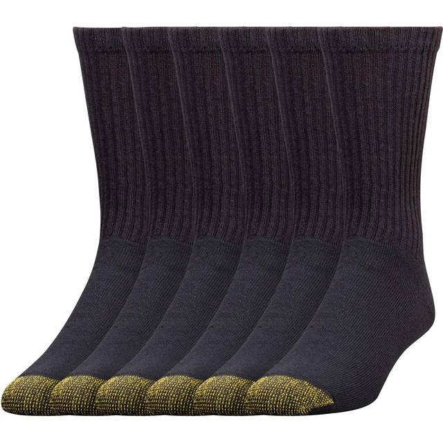 Men's 656s Cotton Crew Socks, Multipairs athletic socks, Black (6-pairs), L UK