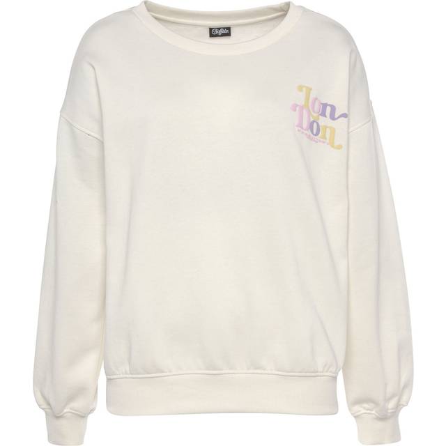 Buffalo Boat Neck Casual Sweatshirt - Cream