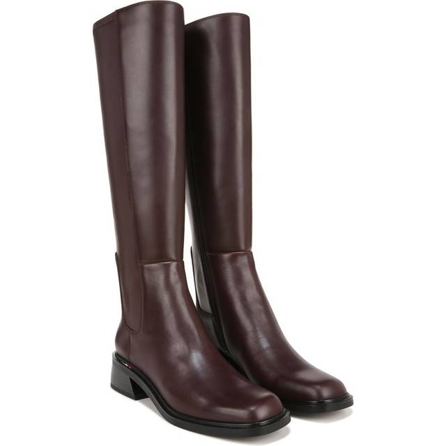 Franco Sarto Franco Giselle Wide Calf Knee High Boot (Castagno Brown Leather) 5.0 M Square Toe