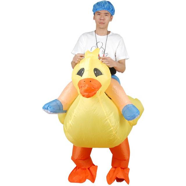 Duck Cosplay Costume Waterproof Inflatable Costume Party Costume Movie Cosplay Yellow Leotard/Onesie Air Blower Halloween