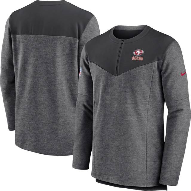 Men's Nike Charcoal San Francisco 49ers Sideline Lockup Performance Quarter-Zip Top