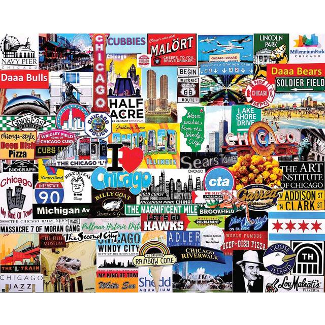 White Mountain I Love Chicago - 1000 Piece Jigsaw Puzzle