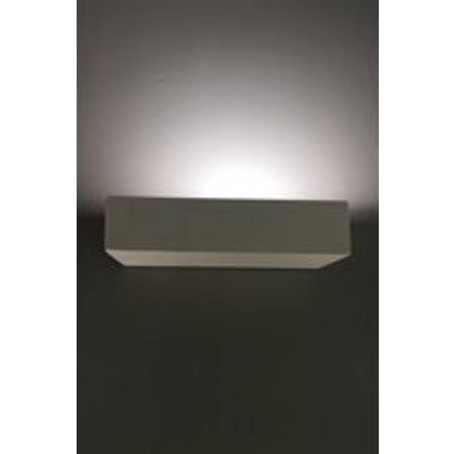 Harper Living Rectangular Modern Indoor Ceramic Wall Light, Uplight, 1Xg9 Bulb Cap, White