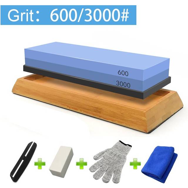 (a-6Pcs Grit 600 3000 As shown) 240/800 1000/3000# professional Kitchen Knife Sharpener Corundum Double Side Whetstone Oil Stone Honing knife Sharpeni