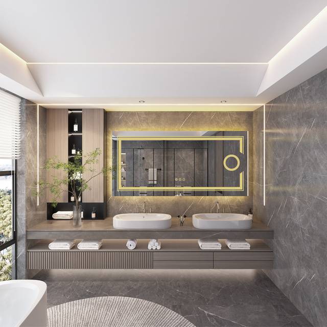 Aubrea Lighted Wall Mounted Bathroom Mirror (60cm H x 120cm W)