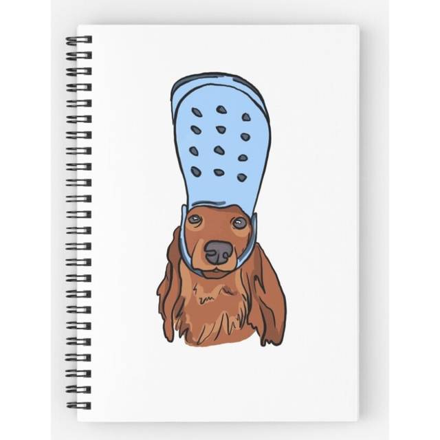 Spiral Notebook Sexy Sausage Dog With Croc A5 120 Pages