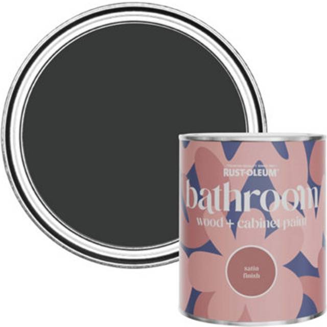 Rust-Oleum Bathroom Wood & Cabinet Paint, Satin Finish - Natural Charcoal (Black) - 750ml