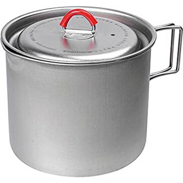 Evernew Titanium Lightweight Camping Mug Pot w/Folding Handle Set, 900ml