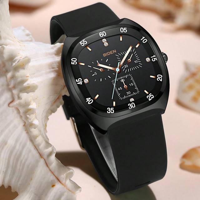 BIDEN BIDEN Women&#39;s Watch Diamond Face Quartz Waterproof Silicone Watch