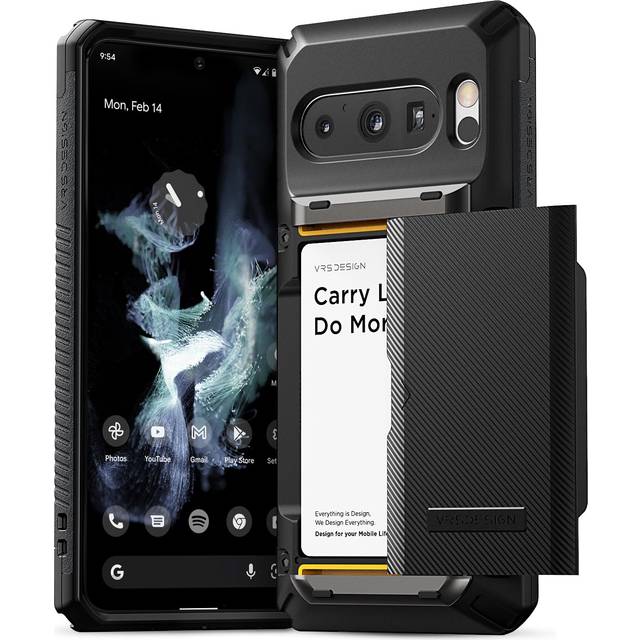 VRS DESIGN Damda Glide Pro Wallet Phone Case for Pixel 8 Pro, Sturdy Semi Auto Card Holder Wallet [4 Cards] Case Compatible for Pixel 8 Pro Case (202