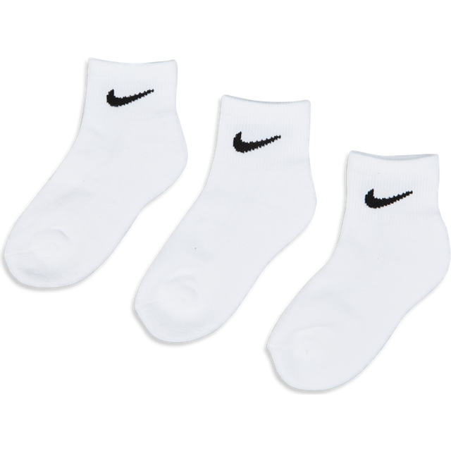 Nike Kids 3 Pack Basic Ankle Sock - White - Size 9.5-2.5