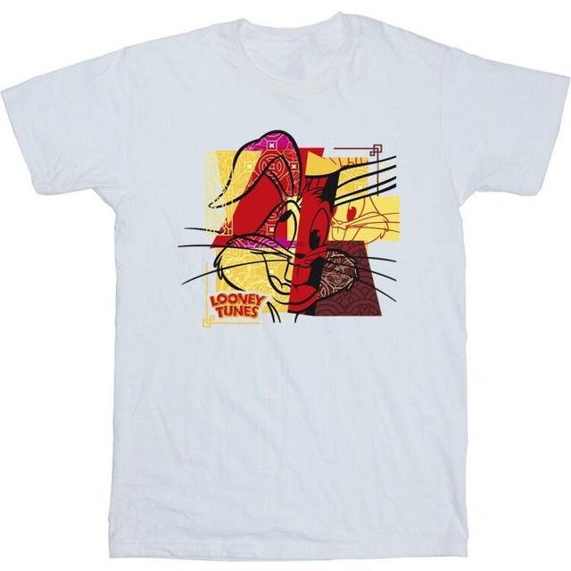 Looney Tunes Mens Bugs Bunny Rabbit New Year T-Shirt XXL vit