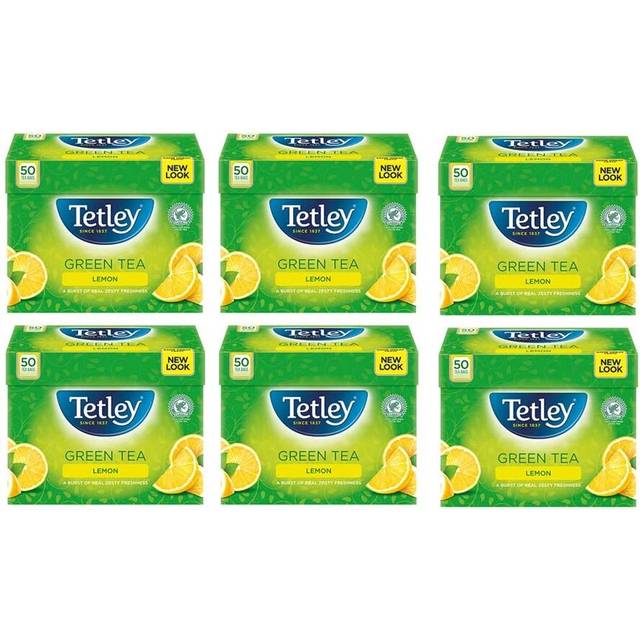 Tetley Green Tea Bags, Lemon, 50 Count(Pack of 6), 300 Count