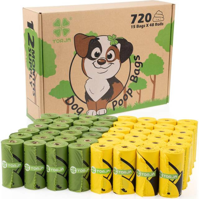 YORJA Dog Poo Bags, 720 Pet Poop Bags, Extra Thick and Strong 100% Leak-Proof Biodegradable Waste Bags