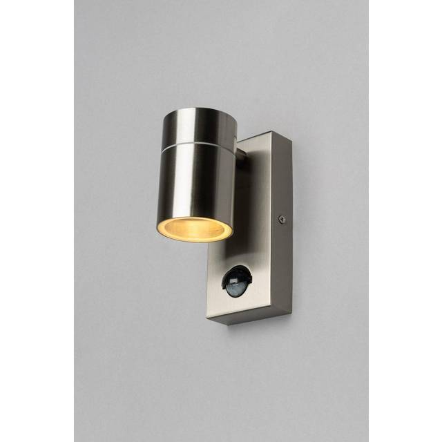 Jared Outdoor Up or Down Wall Light with PIR Sensor, Stainless Steel