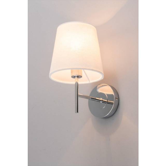 Mira Wall Light with Natural Shade, Chrome