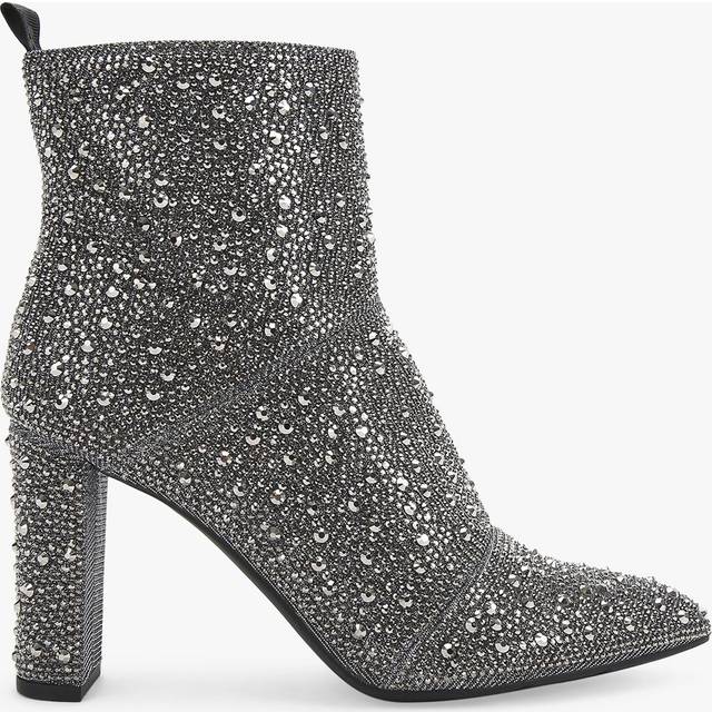 KG Kurt Geiger Women's Ankle Boot Pewter Crystal Block Heel Suri