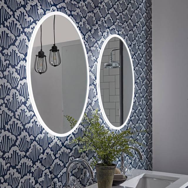Aster Oval Lighted Wall Mounted Bathroom/Vanity Mirror (90cm H X 72.5cm W)