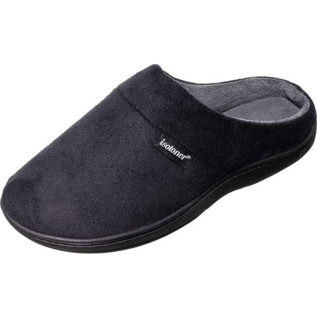 isotoner Mens Slippers  Open Back Slip On with gel Infused Memory Foam  IndoorOutdoor Sole and Skid Resistance