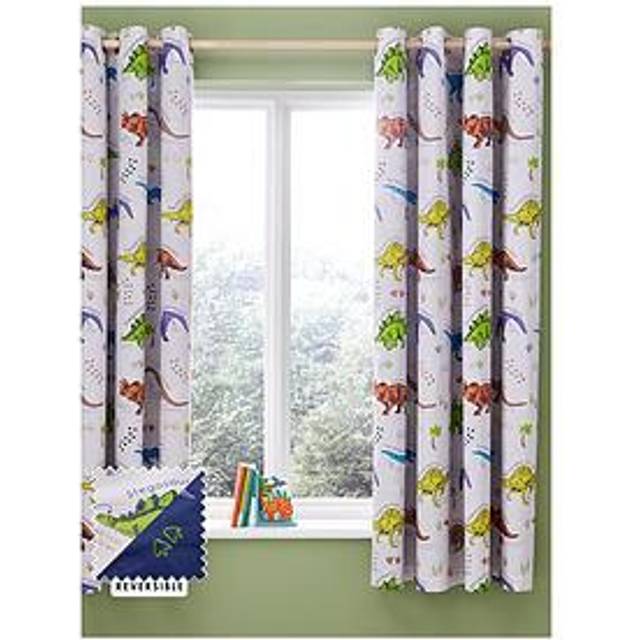 Prehistoric Dinosaurs Two Panel Curtains (168cm W X 183cm H)