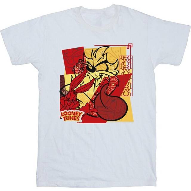 Taz Bugs Rabbit New Year T-Shirt - White - XXL