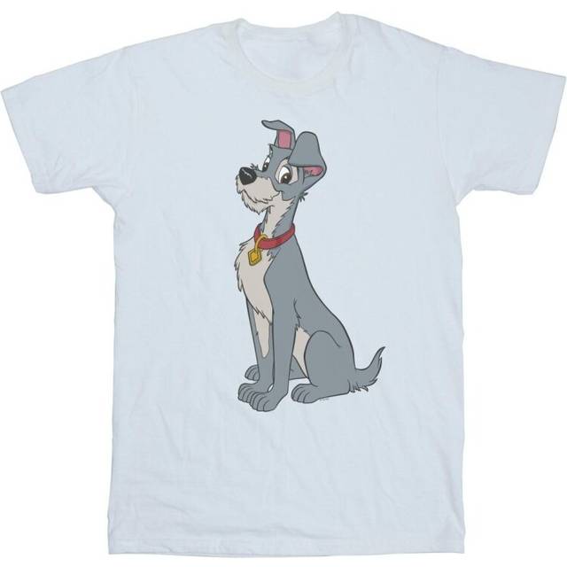 Lady And The Tramp Spaghetti Heart Cotton Boyfriend T-Shirt - White
