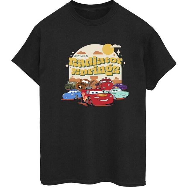 (4XL, Black) Disney Womens/Ladies Cars Radiator Springs Group Cotton Boyfriend T-Shirt