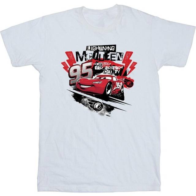 (XXL, White) Disney Mens Cars Lightning McQueen Collage T-Shirt