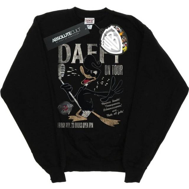 (XXL, Black) Looney Tunes Womens/Ladies Daffy Duck Concert Sweatshirt