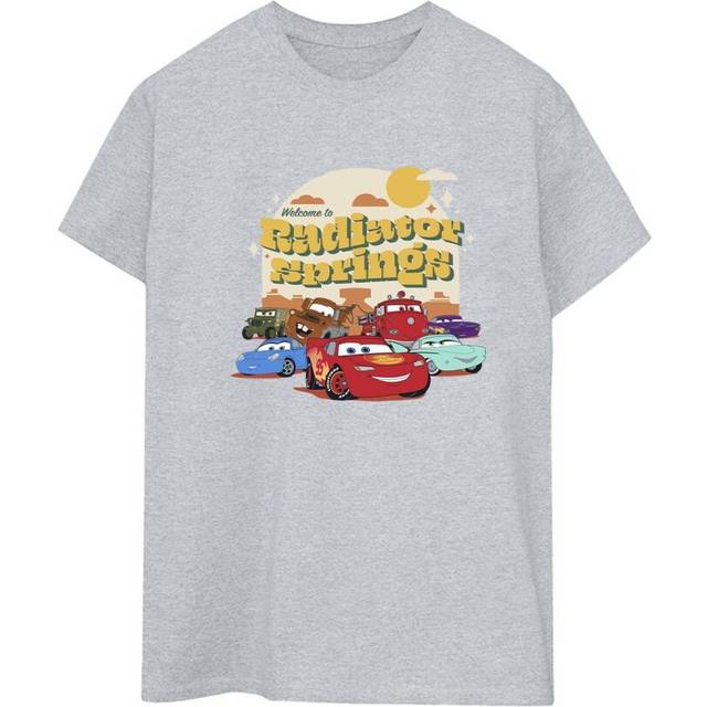 (XL, Sports Grey) Disney Womens/Ladies Cars Radiator Springs Group Cotton Boyfriend T-Shirt