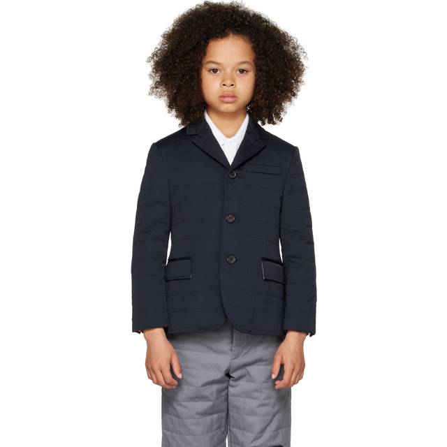 Thom Browne Kids Navy Classic Sport Down Coat - Navy 415 - 8Y