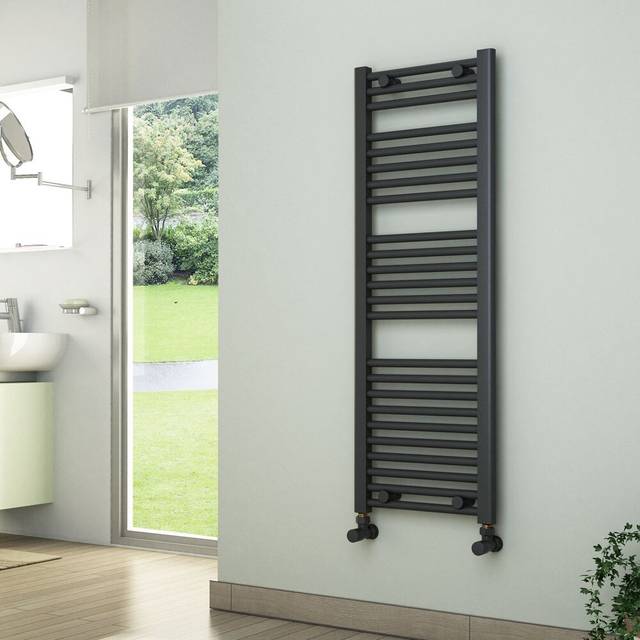 ADIGE Radiators Adige Ladder Anthracite Towel Radiator 400mm Wide, 1150mm High - One Size