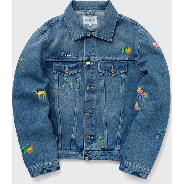 Casablanca Blue Embroidered Denim Jacket - STONE WASH - IT 54