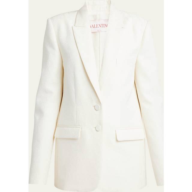VALENTINO Tailored Toile Iconographie Blazer - White