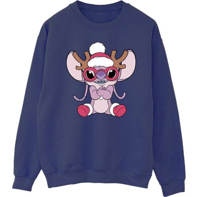 Disney Lilo & Stitch Angel Reindeer Sweatshirt In Navy - 5XL