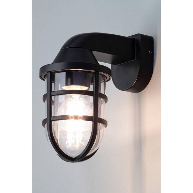 Camb Outdoor Caged Wall Light, Black