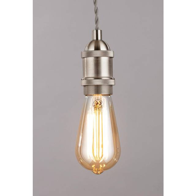 Industrial Style Grey Cable Ceiling Pendant, Satin Nickel