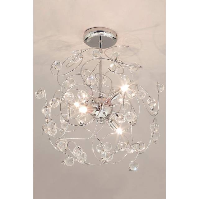 Lila Sputnik Flush Ceiling Light, Chrome