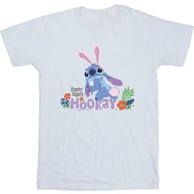 (M, White) Disney Mens Lilo & Stitch Hippity Hop Stitch T-Shirt