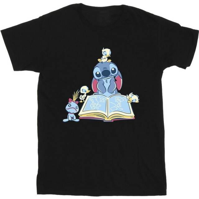 (3XL, Black) Disney Mens Lilo & Stitch Reading A Book T-Shirt