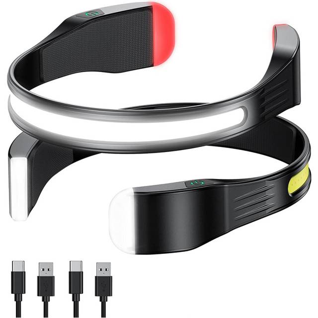 2Pack LED head light lamp&Neck Light Rechargeable,Super Bright 260Wide-Beam Waterproof Light for Camping Hiking Reading
