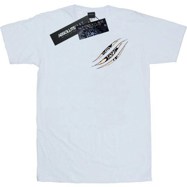 (XL, White) Supernatural Mens Symbol Scratch T-Shirt